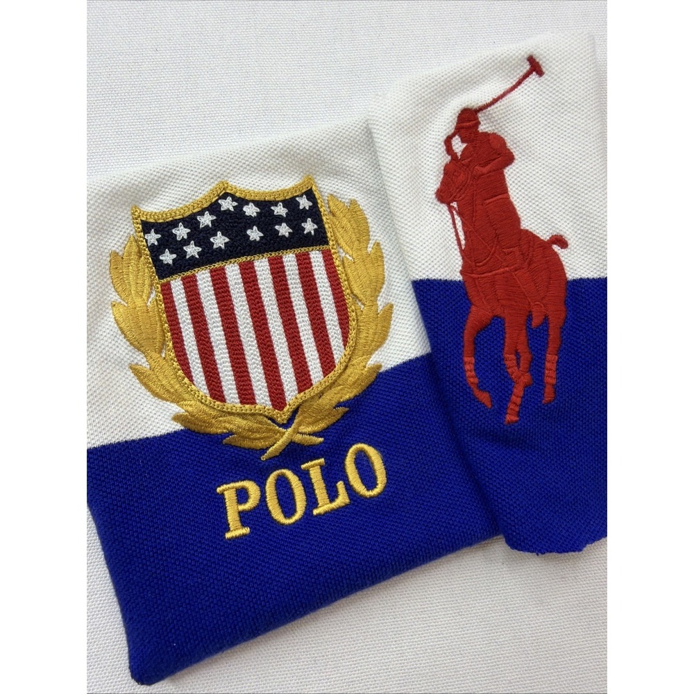 Polo Ralph Lauren Flag Patch Sew-On Vintage Style USA Lot Of 2